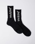 By Parra Lowercase scriptlogo crew socks (Black) By Parra