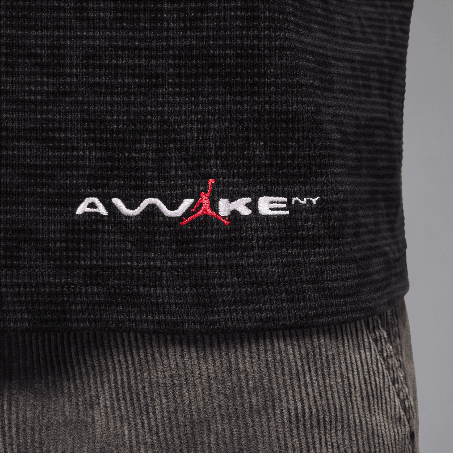 Jordan x Awake NY Thermal Shirt (Black/Black/White/University Red)