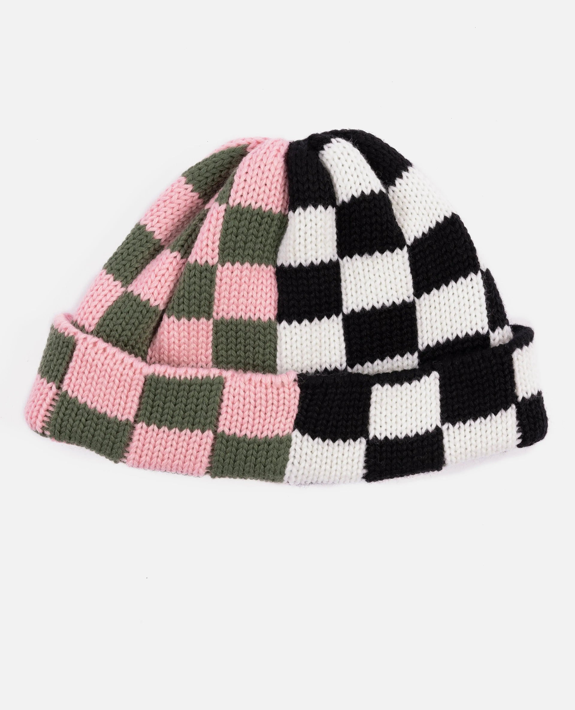 Patta Split Two Tone Knitted Beanie (Sea Salt/Begonia Pink) Patta