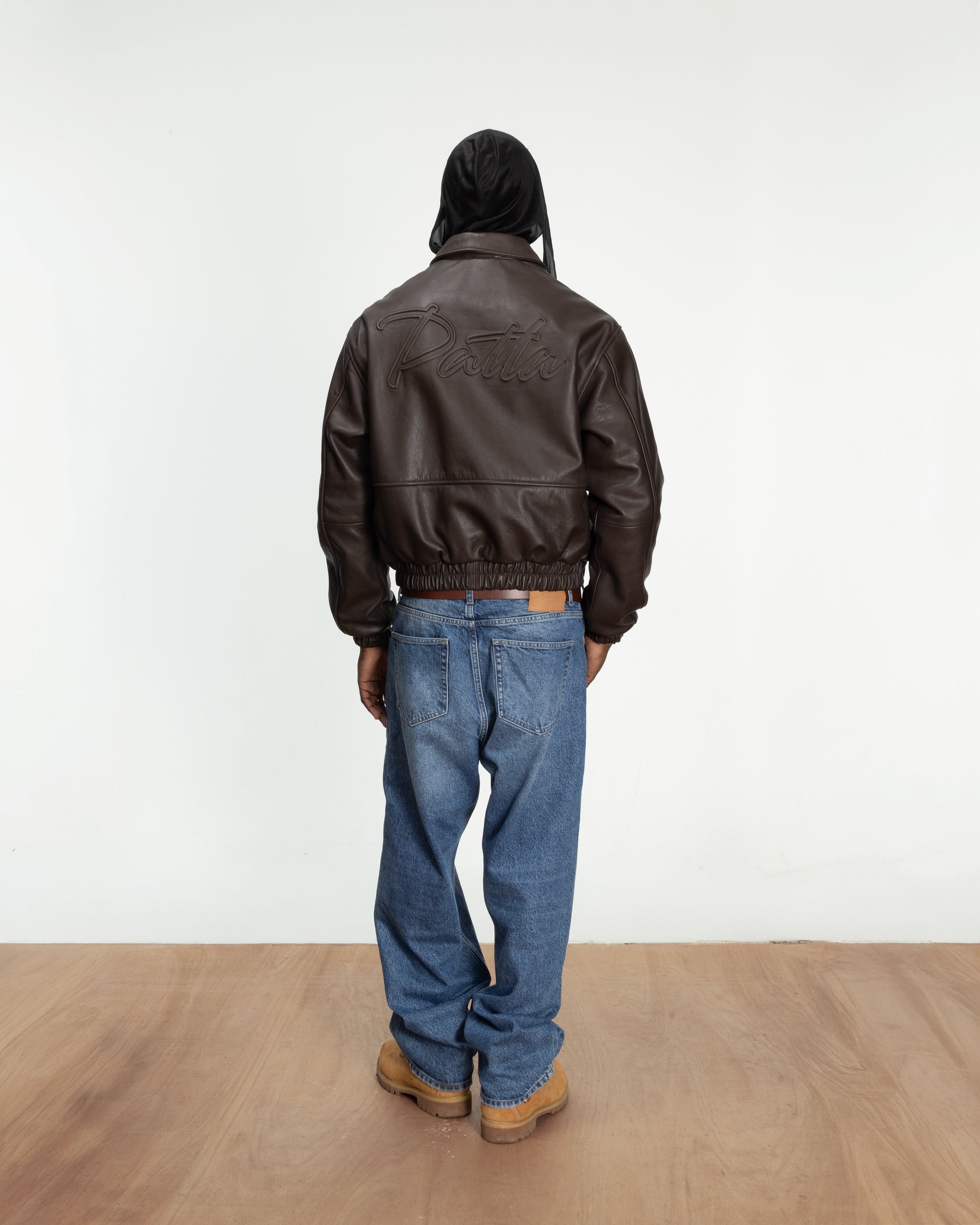 Patta Leather Bomber Jacket (Coffee Bean)