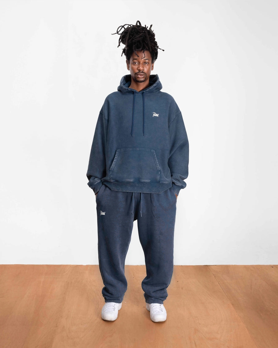 Patta Classic Acid Washed Straight Leg Jogging Pants (Estate Blue) Patta