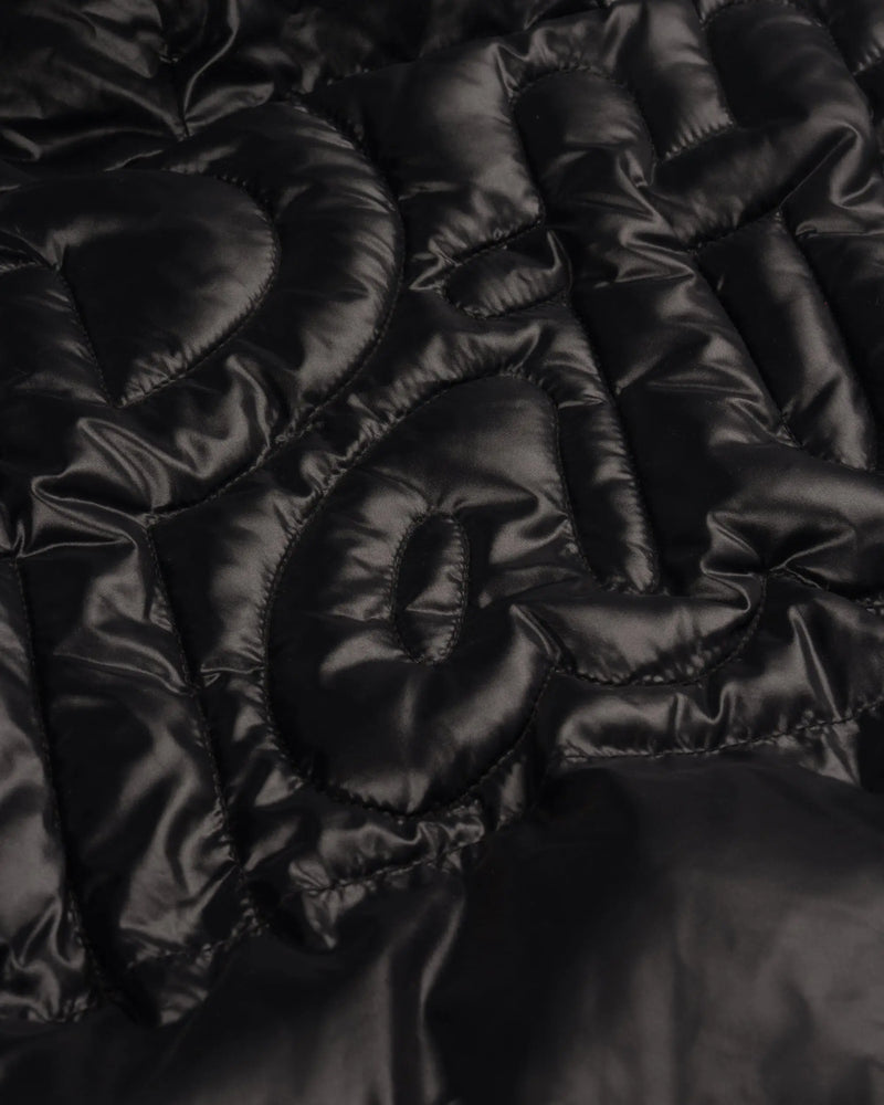 Patta Quilted Script Logo Puffer Jacket (Black) Patta
