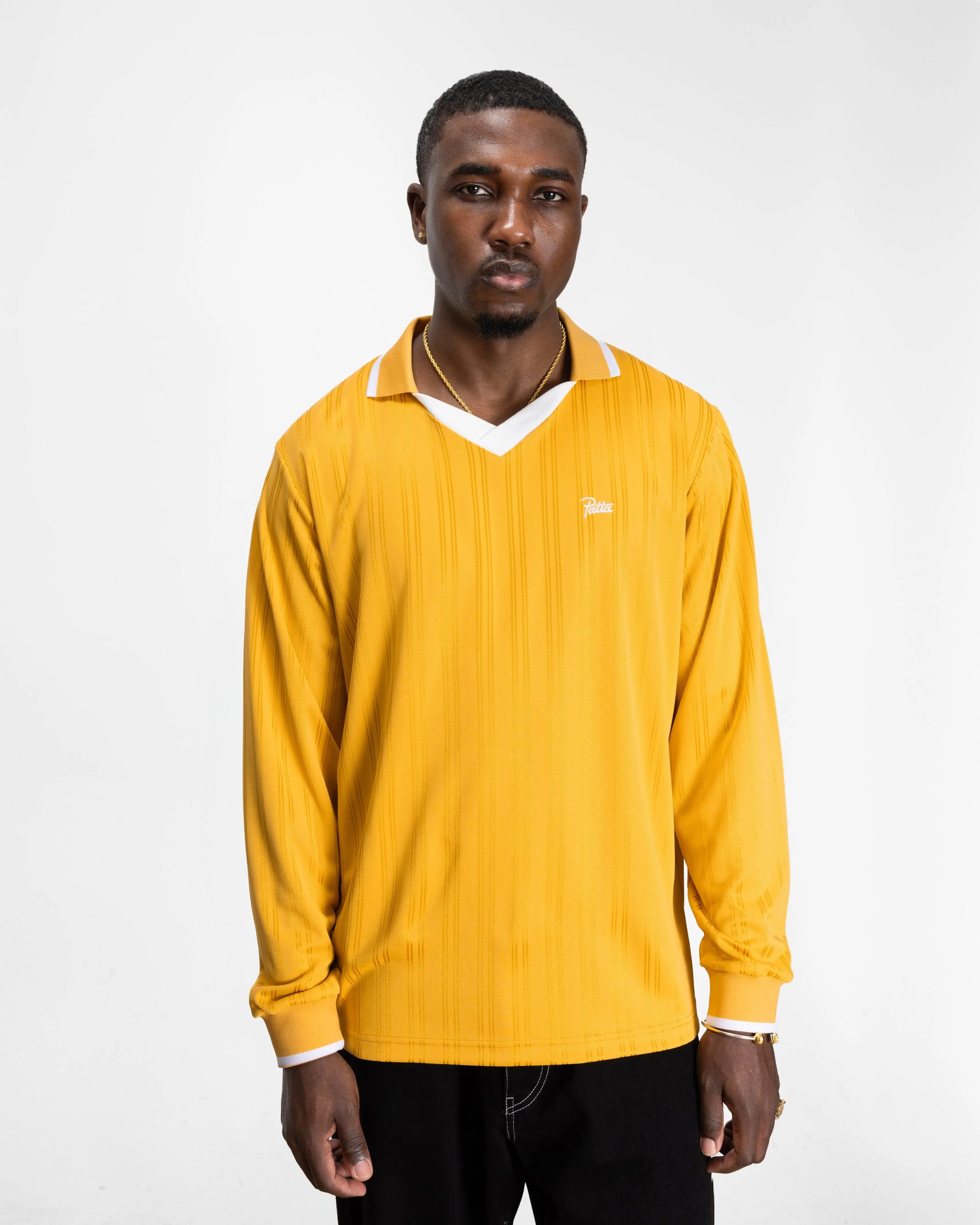 Patta Jacquard Striped Long Sleeve Jersey (Golden Rod) Patta