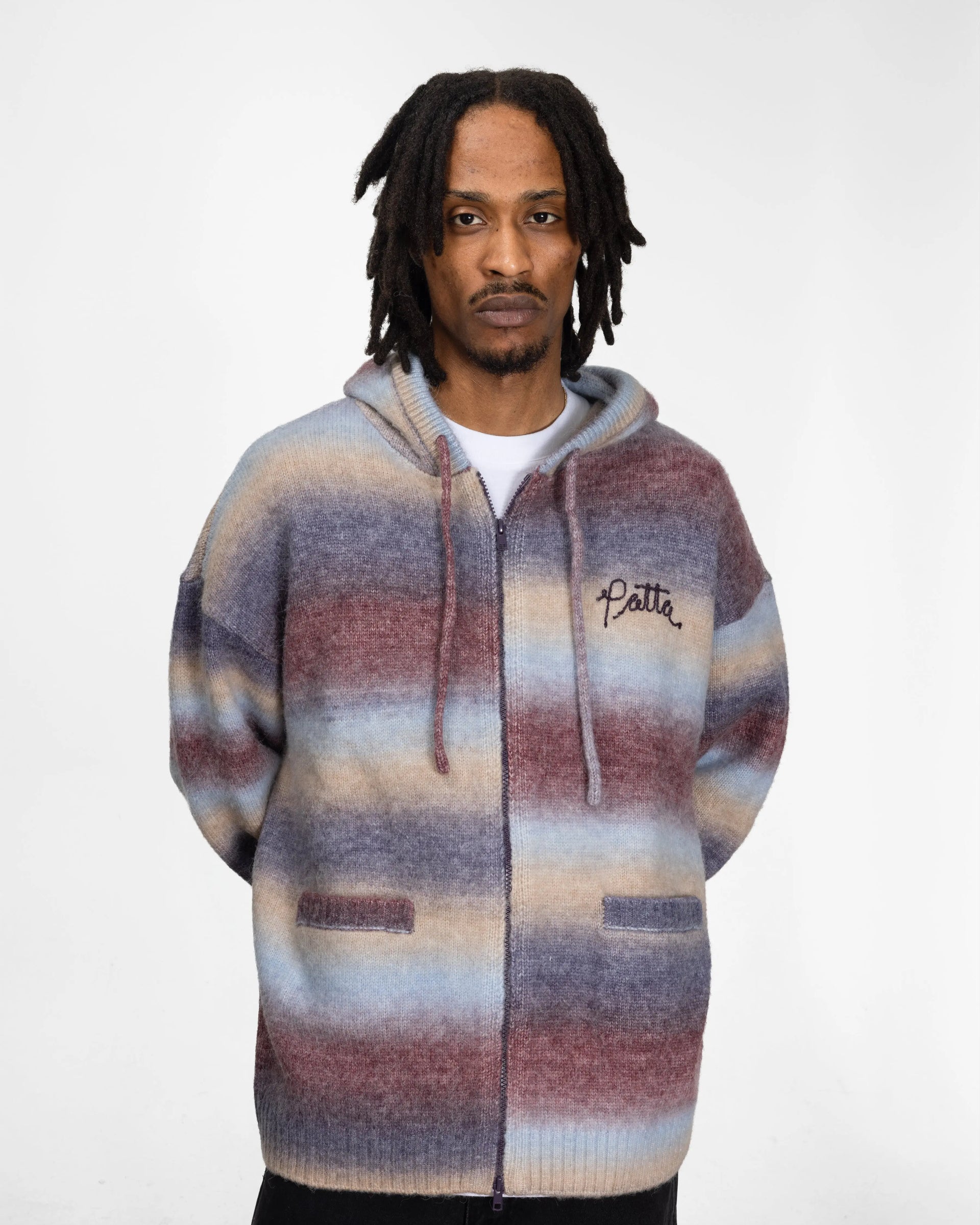 Patta Space Dye Knitted Hooded Sweater (Multi) Patta