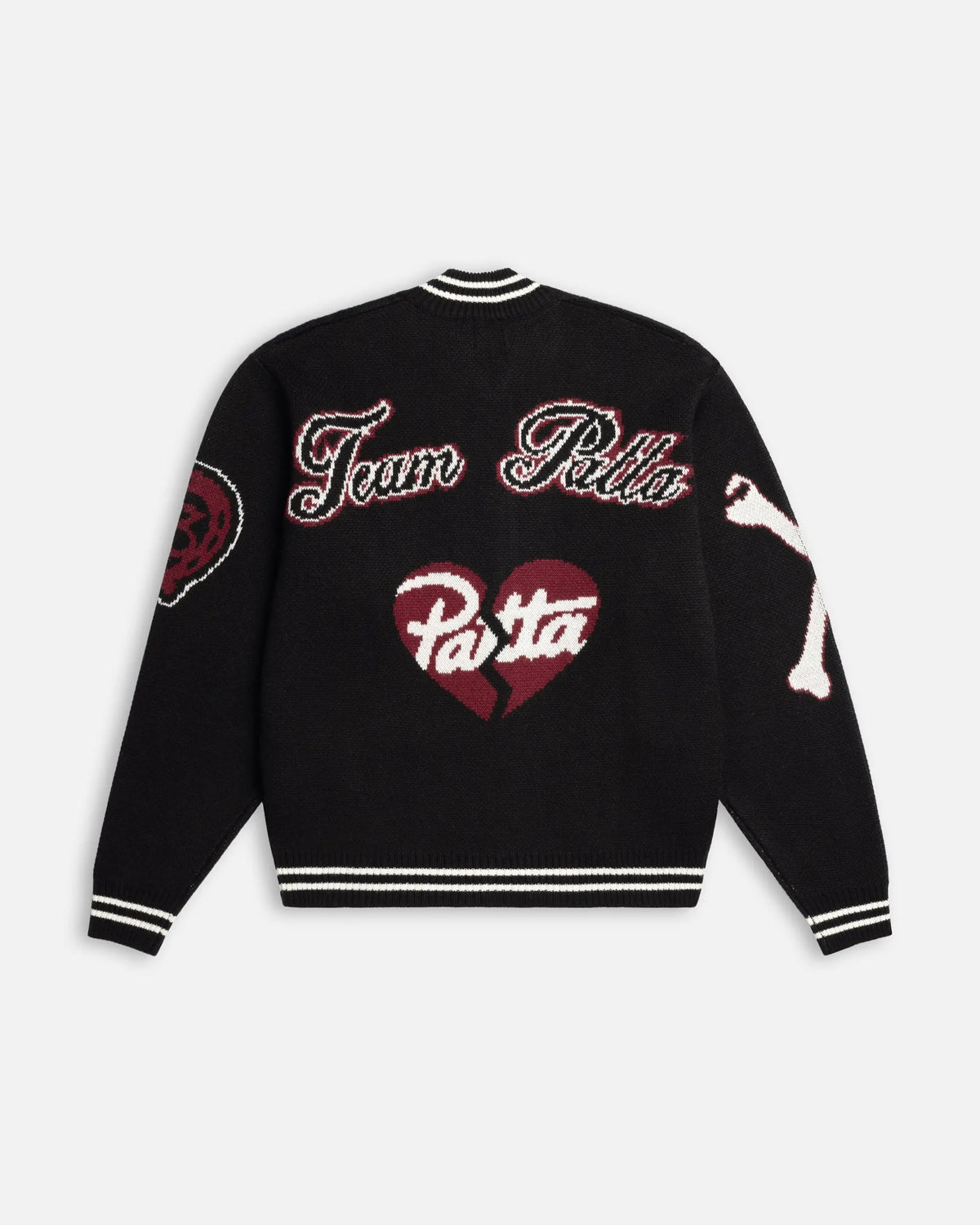Patta Varsity Knitted Cardigan (Black) Patta