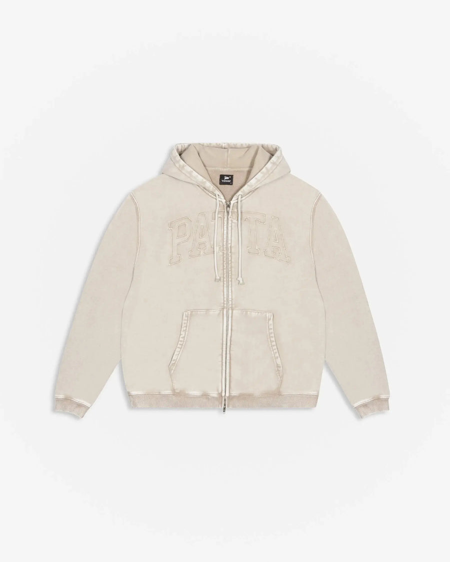 Patta Loopback Logo Zip Hooded Sweater Irish Cream (EA) Patta