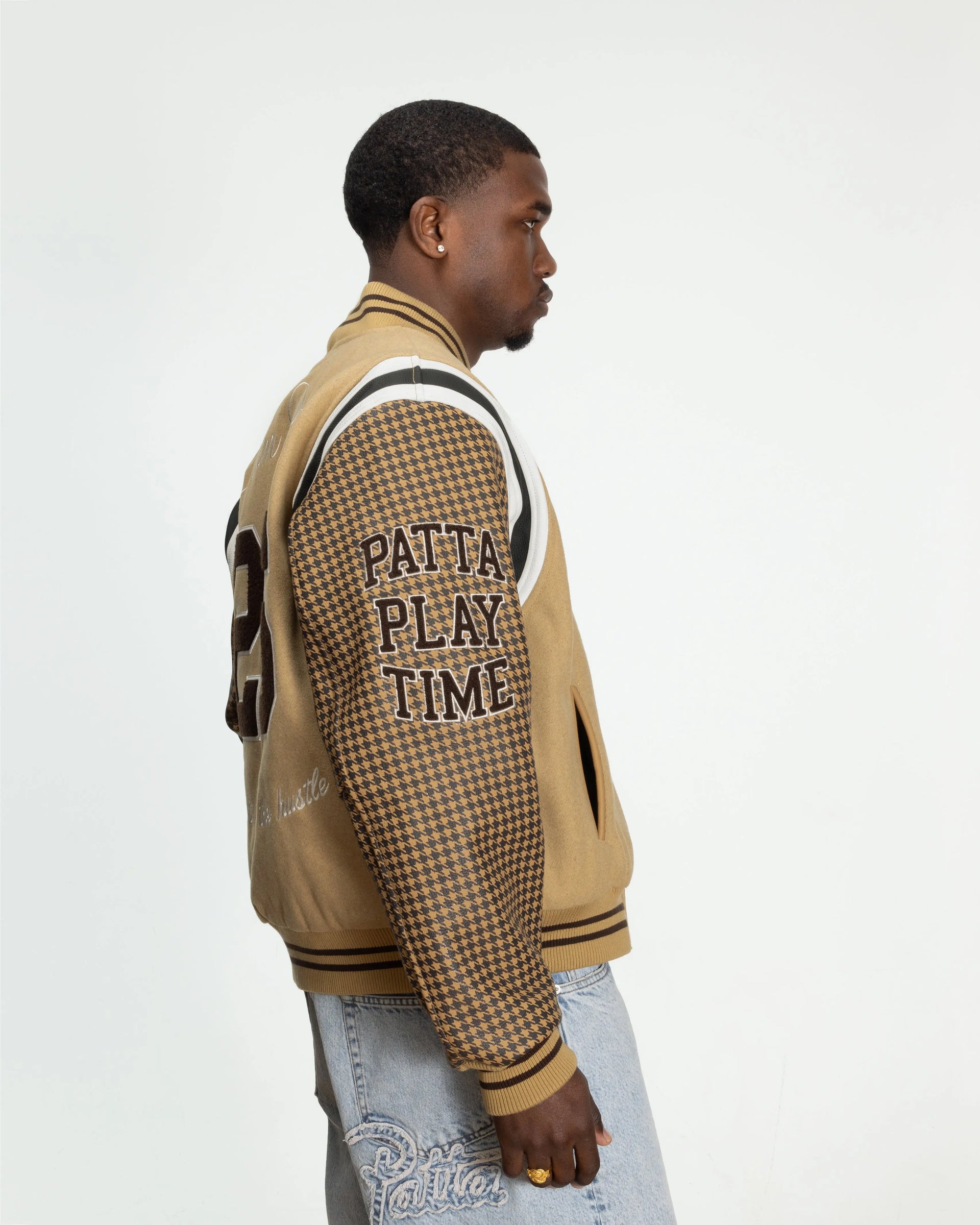 Patta Athletic P Houndstooth Varsity Jacket (Starfish) Patta