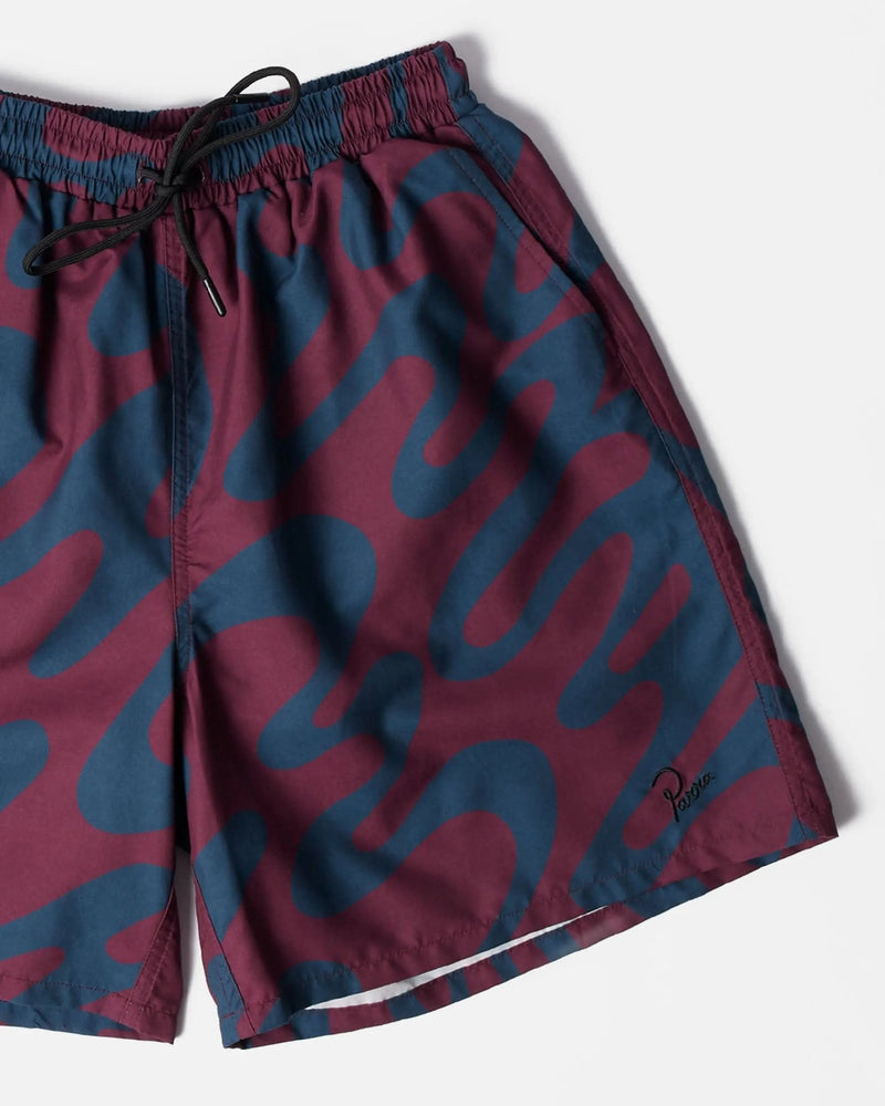 ByParra Splashed Swim Shorts (Burgundy) - Patta